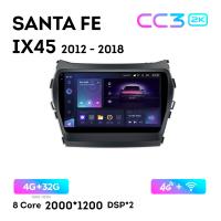 Teyes CC3 2К 9"  4/32 Гб 4G  для Hyundai Santa Fe iX-45 2012 - 2018