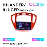 Teyes CC3 2К 9"  4/32 Гб 4G  для Toyota Highlander Kluger 2000 - 2007 Тип 2