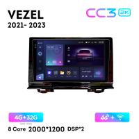 Teyes CC3 2К 9"  4/32 Гб 4G  для Honda Vezel 2021 - 2023