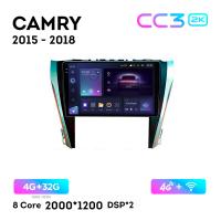 Teyes CC3 2К 10"  4/32 Гб 4G  для Toyota Camry 2015 - 2018 Тип 2