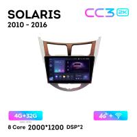 Teyes CC3 2К 9"  4/32 Гб 4G  для Hyundai Solaris 2010 - 2016 Тип 1