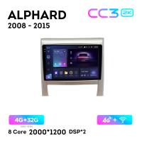 Teyes CC3 2К 10"  4/32 Гб 4G  для Toyota Alphard 2008 - 2015 Тип 1