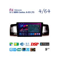 Nova Ts10  Qled  9" 4G  для Toyota Corolla 2001 - 2006 Тип 2