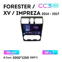 Teyes CC3 2К 9"  4/32 Гб 4G  для Subaru Forester XV, Impreza, 2014 - 2017