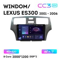 Teyes CC3 2К 9"  4/32 Гб 4G  для Toyota Windom Lexus ES300  2001 - 2006