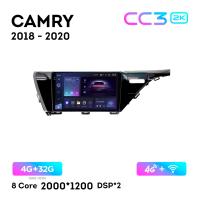 Teyes CC3 2К 10"  4/32 Гб 4G  для Toyota Camry 2018 - 2020 LHD