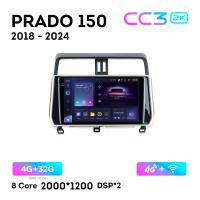 Teyes CC3 2К 10"  4/32 4G  для Toyota Prado 150  2018 - 2024