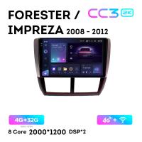 Teyes CC3 2К 9"  4/32 Гб 4G  для Subaru Forester Impreza 2008 - 2012
