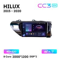 Teyes CC3 2К 10"  4/32 Гб 4G  для Toyota Hilux 2015 - 2020