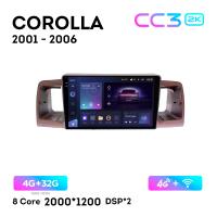 Teyes CC3 2К 9"  4/32 Гб 4G  для Toyota Corolla 2001 - 2006 Тип 1