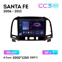 Teyes CC3 2К 9"  4/32 Гб 4G  для Hyundai Santa Fe iX-45 2006 - 2012