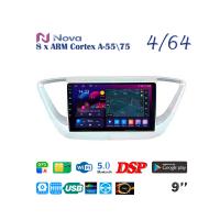 Nova Ts10  Qled 9" 4G  для Hyundai Solaris 2017 - 2020