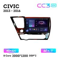 Teyes CC3 2К 9"  4/32 Гб 4G  для Honda Civic 2013 - 2016 LHD