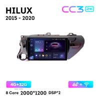 Teyes CC3 2К 10"  4/32 Гб 4G  для Toyota Hilux 2015 - 2020  LHD