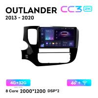 Teyes CC3 2К 10"  4/32 Гб 4G  для Mitsubishi Outlander 2013 - 2020 LHD