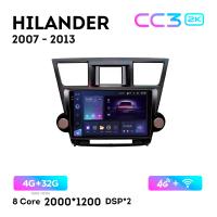 Teyes CC3 2К 10"  4/32 Гб 4G  для Toyota Highlander 2007 - 2013