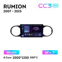 Teyes CC3 2К 9"  4/32 Гб 4G  для Toyota Rumion 2007 - 2015