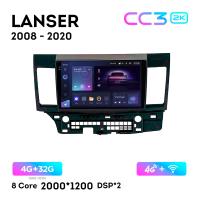 Teyes CC3 2К 10"  4/32 Гб 4G  для Mitsubishi Lancer 2008 - 2020