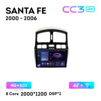 Teyes CC3 2К 9"  4/32 Гб 4G  для Hyundai Santa Fe iX-45 2000 - 2006