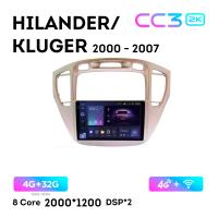 Teyes CC3 2К 9"  4/32 Гб 4G  для Toyota Highlander Kluger 2000 - 2007 Тип 1