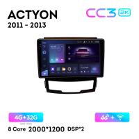 Teyes CC3 2К 9"  4/32 Гб 4G  для Ssang Yong Actyon 2011 - 2013