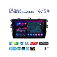 Nova Ts10  Qled  9" 4G  для Toyota Corolla 2006 - 2013 Тип 1