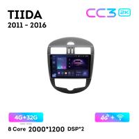 Teyes CC3 2К 10"  4/32 Гб 4G  для Nissan Tiida 2011 - 2016