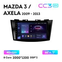 Teyes CC3 2К 9"  4/32 Гб 4G  для Mazda 3 Axela 2009 - 2013