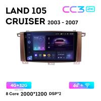 Teyes CC3 2К 9"  4/32 Гб 4G  для Toyota Land Cruiser 105 2003 - 2007