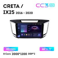 Teyes CC3 2К 10"  4/32 Гб 4G  для Hyundai Creta iX25 2016 - 2020