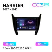 Teyes CC3 2К 10"  4/32 Гб 4G  для Toyota Harrier 2017 - 2021