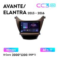 Teyes CC3 2К 9"  4/32 Гб 4G  для Hyundai Elantra Avante 2013 - 2016