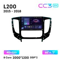 Teyes CC3 2К 9"  4/32 Гб 4G  для Mitsubishi L200 2015 - 2018 Тип 1