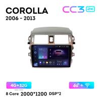 Teyes CC3 2К 9"  4/32 Гб 4G  для Toyota Corolla 2006 - 2013 LHD