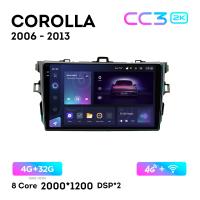 Teyes CC3 2К 9"  4/32 Гб 4G  для Toyota Corolla 2006 - 2013 Тип 1