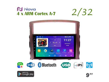 Nova A7 lite  iPs 9"  для Mitsubishi Pajero IV 2006 - 2019