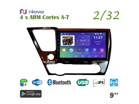 Nova A7 lite  iPs 9" 4G  для Honda Civic 2013 - 2016 LHD
