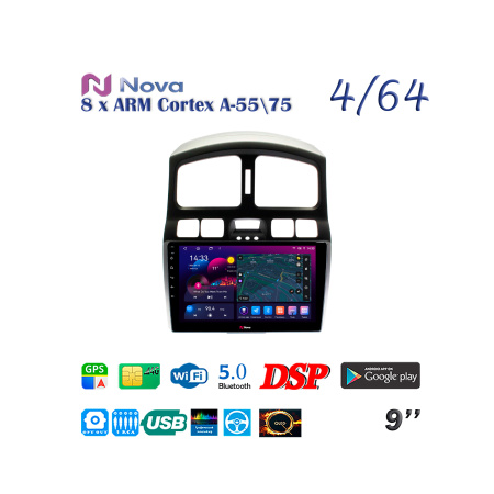 Nova Ts10  Qled 9" 4G  для Hyundai Santa Fe iX-45 2000 - 2006