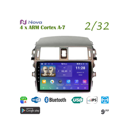 Nova A7 lite  iPs 9"  для Toyota Corolla 2006 - 2013 LHD