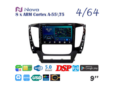 Nova Ts10  Qled  9" 4G  для Mitsubishi Pajero Sport 2015 - 2020