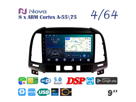 Nova Ts10  Qled 9" 4G  для Hyundai Santa Fe iX-45 2006 - 2012