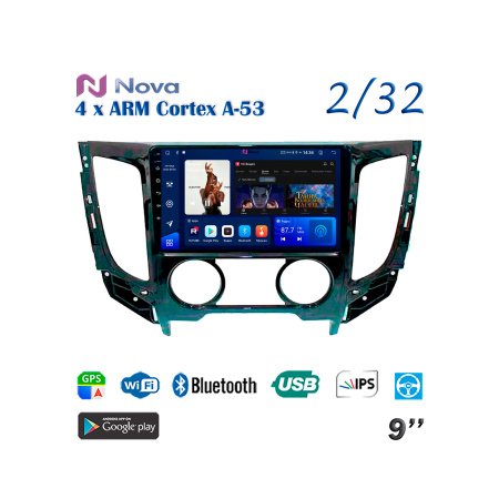 Nova A8  iPs 9"  для Mitsubishi L200 2015 - 2018 Тип 2